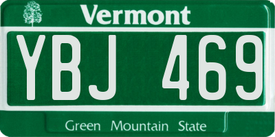 VT license plate YBJ469