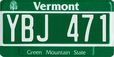 VT license plate YBJ471