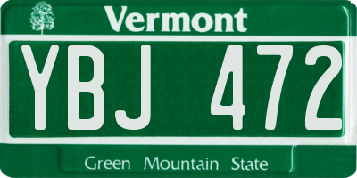 VT license plate YBJ472