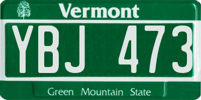 VT license plate YBJ473