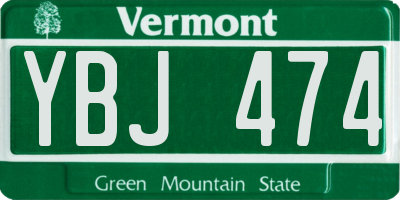 VT license plate YBJ474
