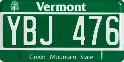 VT license plate YBJ476