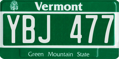 VT license plate YBJ477