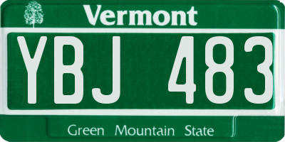 VT license plate YBJ483