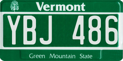 VT license plate YBJ486