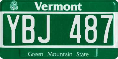 VT license plate YBJ487