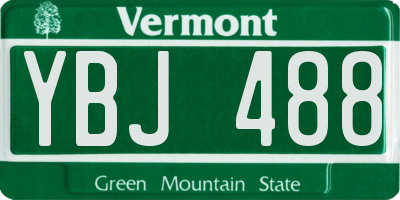 VT license plate YBJ488