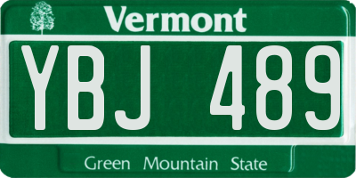 VT license plate YBJ489
