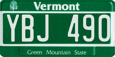 VT license plate YBJ490