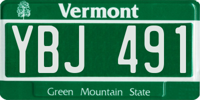 VT license plate YBJ491