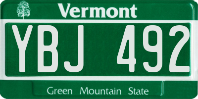 VT license plate YBJ492