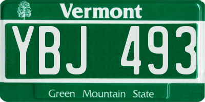 VT license plate YBJ493