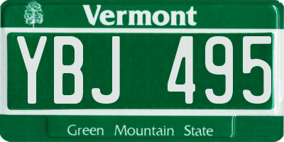 VT license plate YBJ495