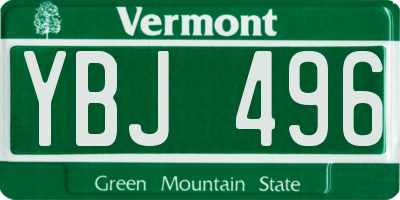 VT license plate YBJ496