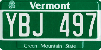 VT license plate YBJ497