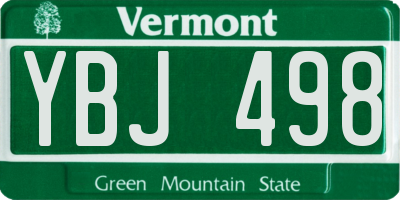 VT license plate YBJ498