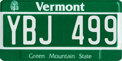 VT license plate YBJ499