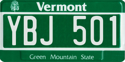 VT license plate YBJ501