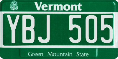 VT license plate YBJ505