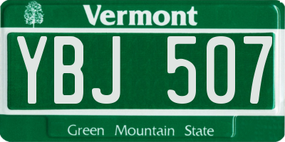 VT license plate YBJ507