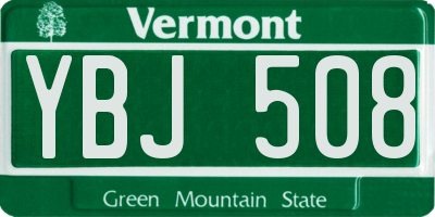 VT license plate YBJ508