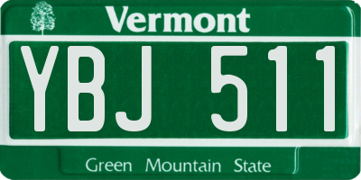 VT license plate YBJ511