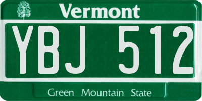 VT license plate YBJ512