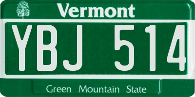 VT license plate YBJ514