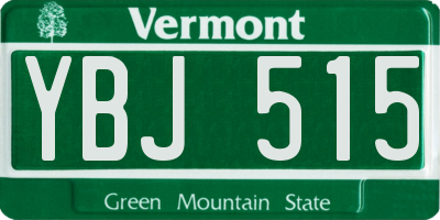 VT license plate YBJ515