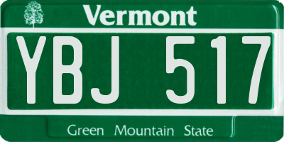 VT license plate YBJ517