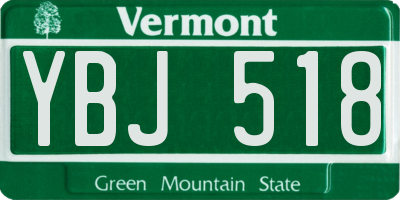 VT license plate YBJ518