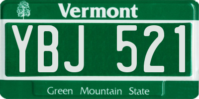 VT license plate YBJ521