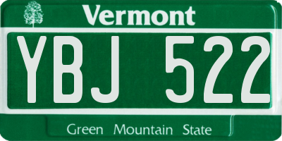VT license plate YBJ522