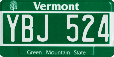 VT license plate YBJ524