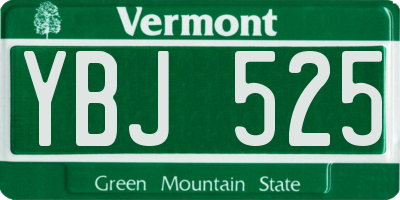 VT license plate YBJ525