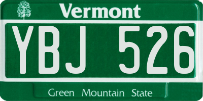 VT license plate YBJ526