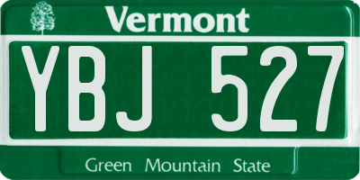 VT license plate YBJ527