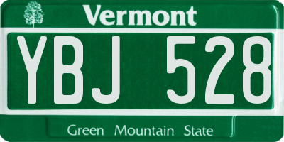 VT license plate YBJ528