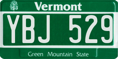 VT license plate YBJ529