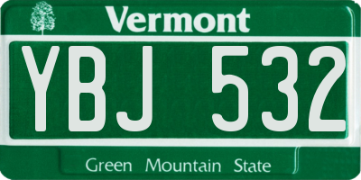 VT license plate YBJ532