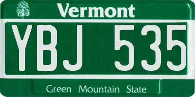 VT license plate YBJ535