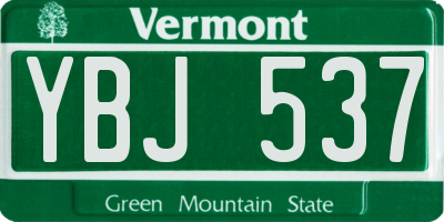 VT license plate YBJ537