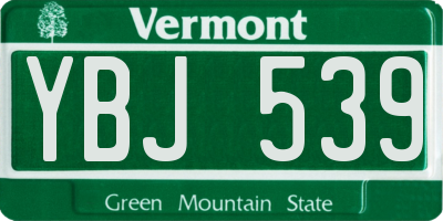 VT license plate YBJ539