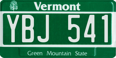 VT license plate YBJ541