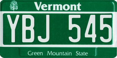 VT license plate YBJ545