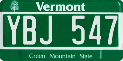 VT license plate YBJ547