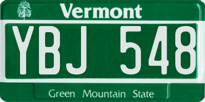 VT license plate YBJ548