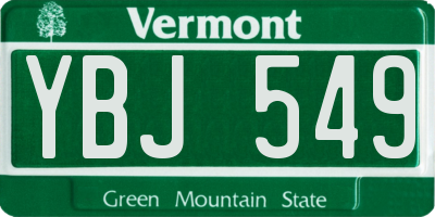 VT license plate YBJ549
