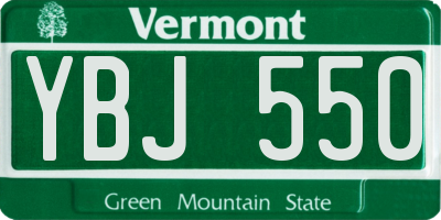 VT license plate YBJ550