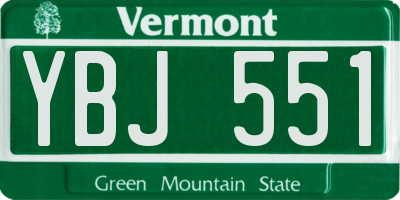 VT license plate YBJ551
